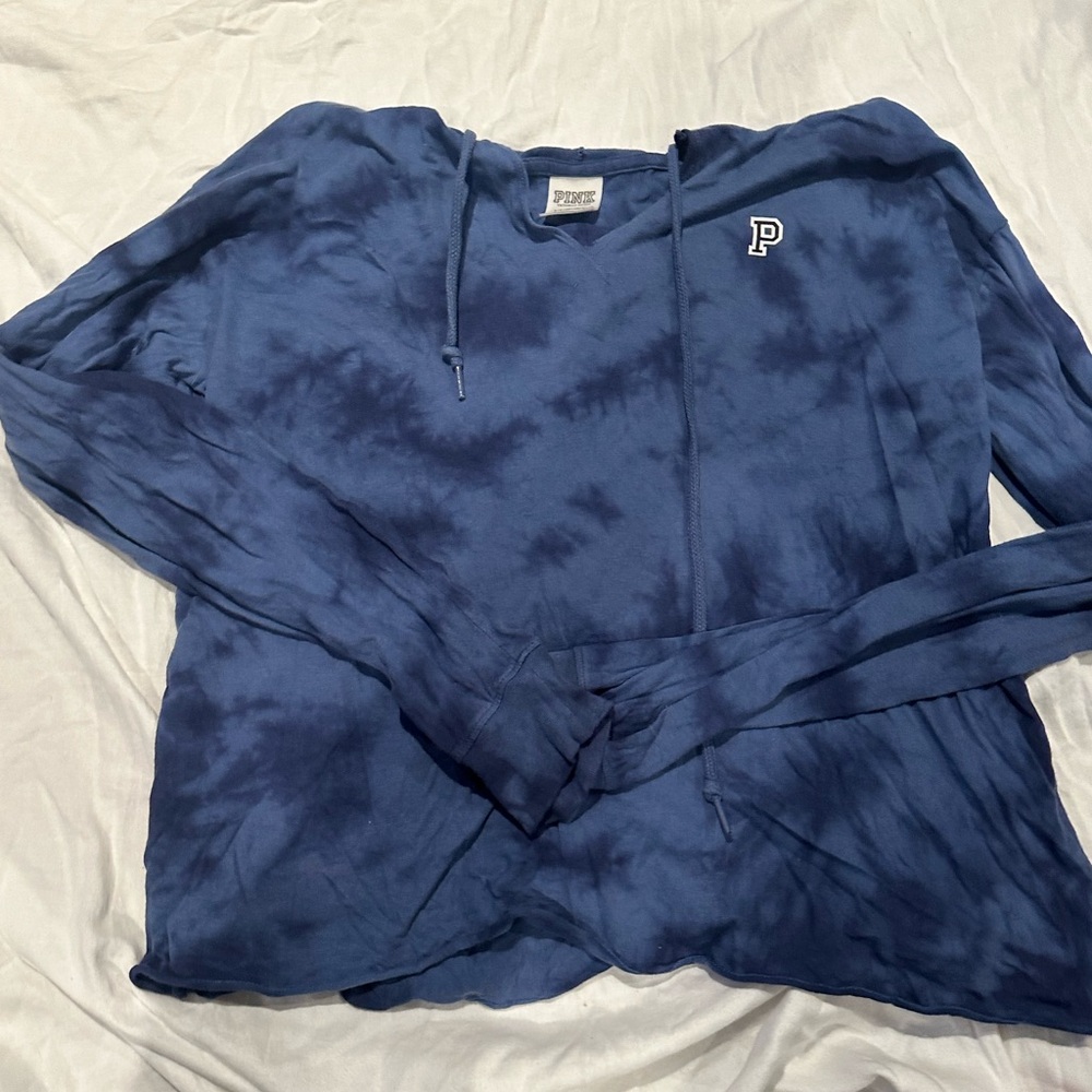 PINK Victoria’s Secret Navy Blue Tie Dye Lightweight Beach Sweatshirt - S